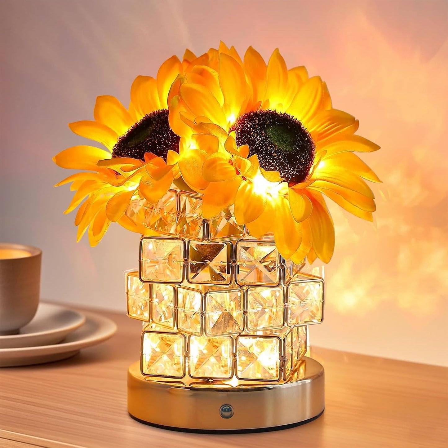 Lampa de masă Floarea-soarelui – Lumină caldă și decorativă