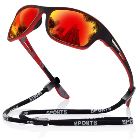 Polarisert Sportsbriller – Justerbar snor og UV-beskyttelse