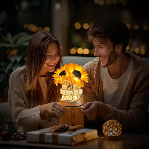 Stolná lampa Slnečnica – Teplé a dekoratívne svetlo