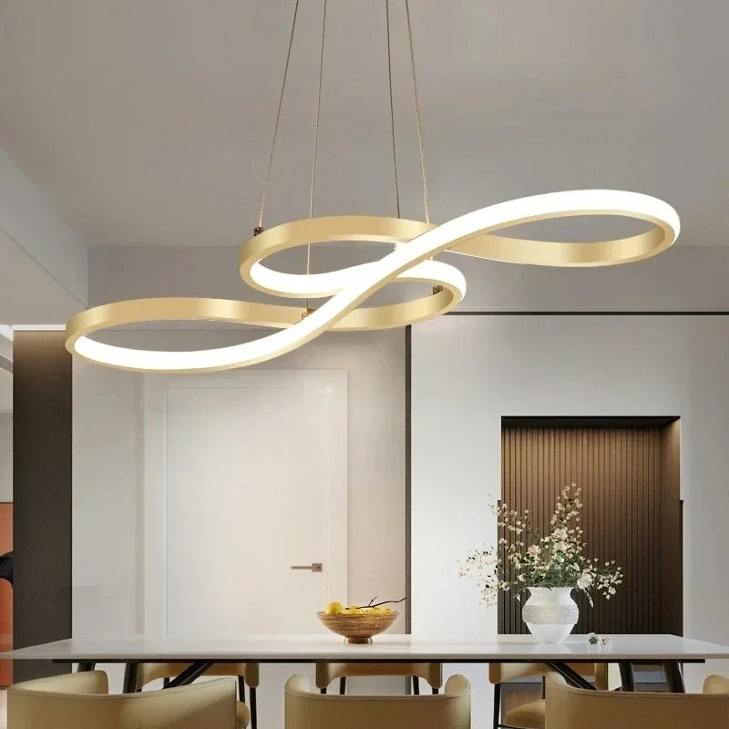 Suspensie LED Modernă cu Inele – Design Elegant și Futurist 