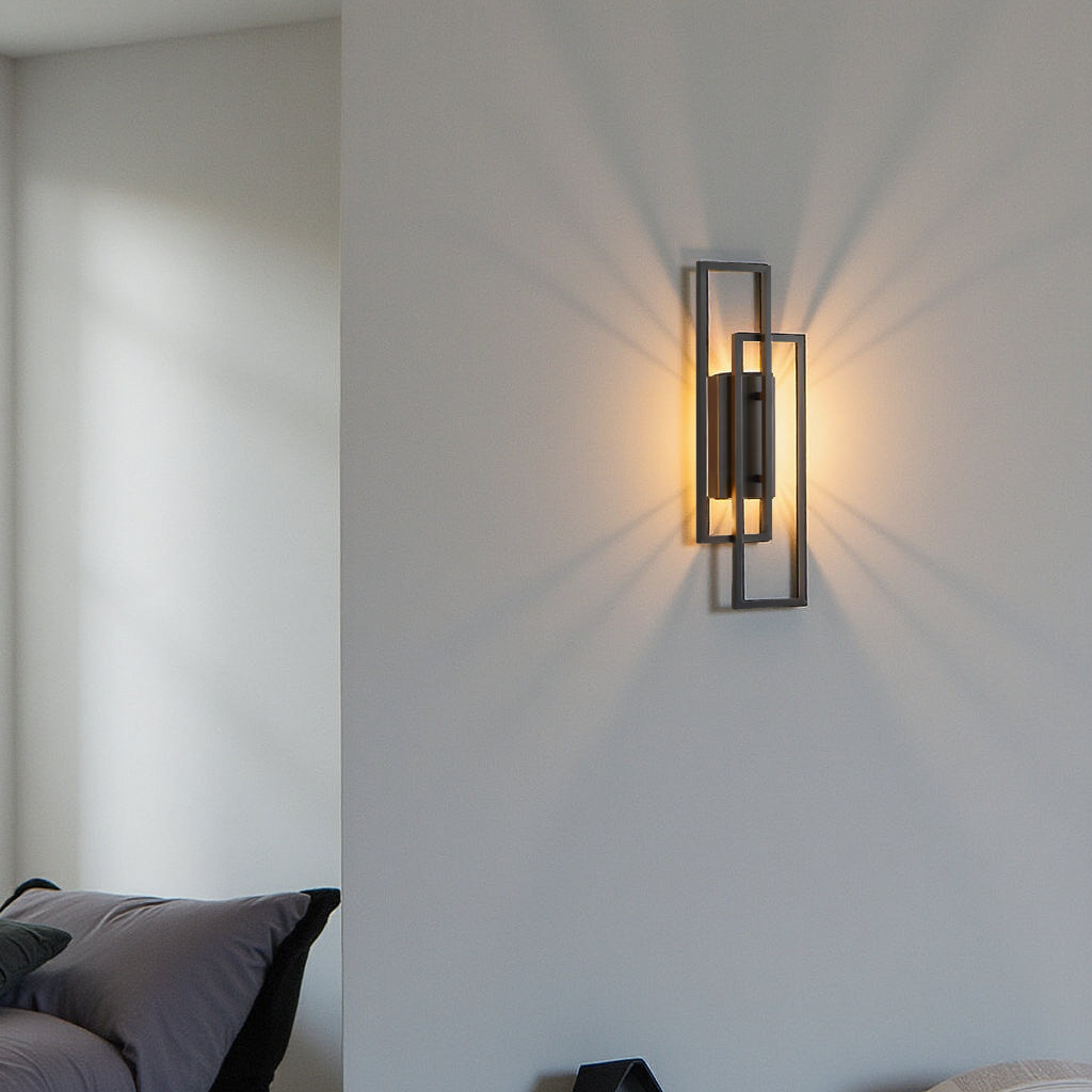 Rechteckige geometrische Wandlampe – Eleganz und Modernität 