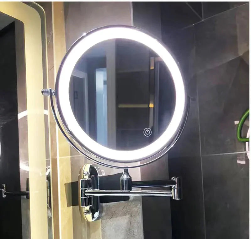 مرآة مكياج - إضاءة LED، تأثير مكبر ودون أسلاك 