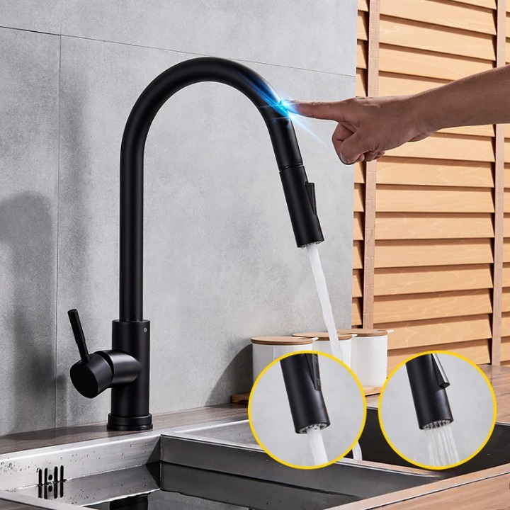 Rubinetto da Cucina Intelligente – Sensore Tattile e Doccia Flessibile 