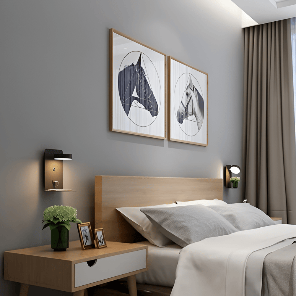 Led wandlamp met plank en USB-poort - Modern design & 2-in-1 functie