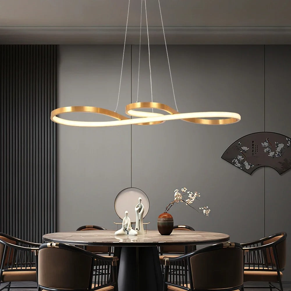 Suspensie LED Modernă cu Inele – Design Elegant și Futurist 