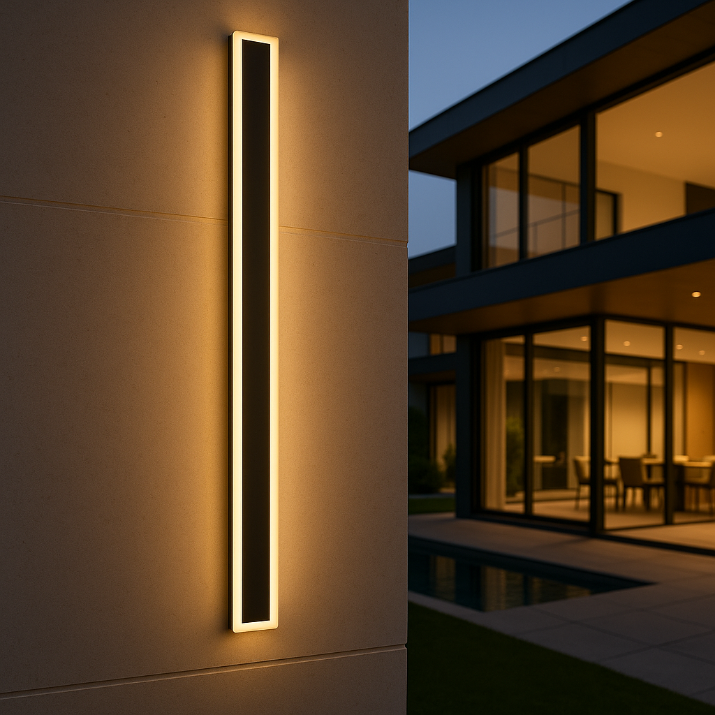 Aplique de pared exterior moderno – ideal para jardín o fachada 