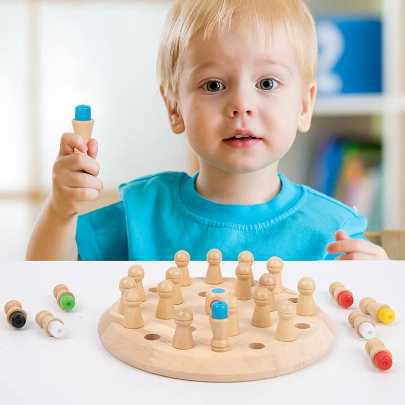 MemoChess - لعبة تذكر للأطفال مصنوعة من الخشب 