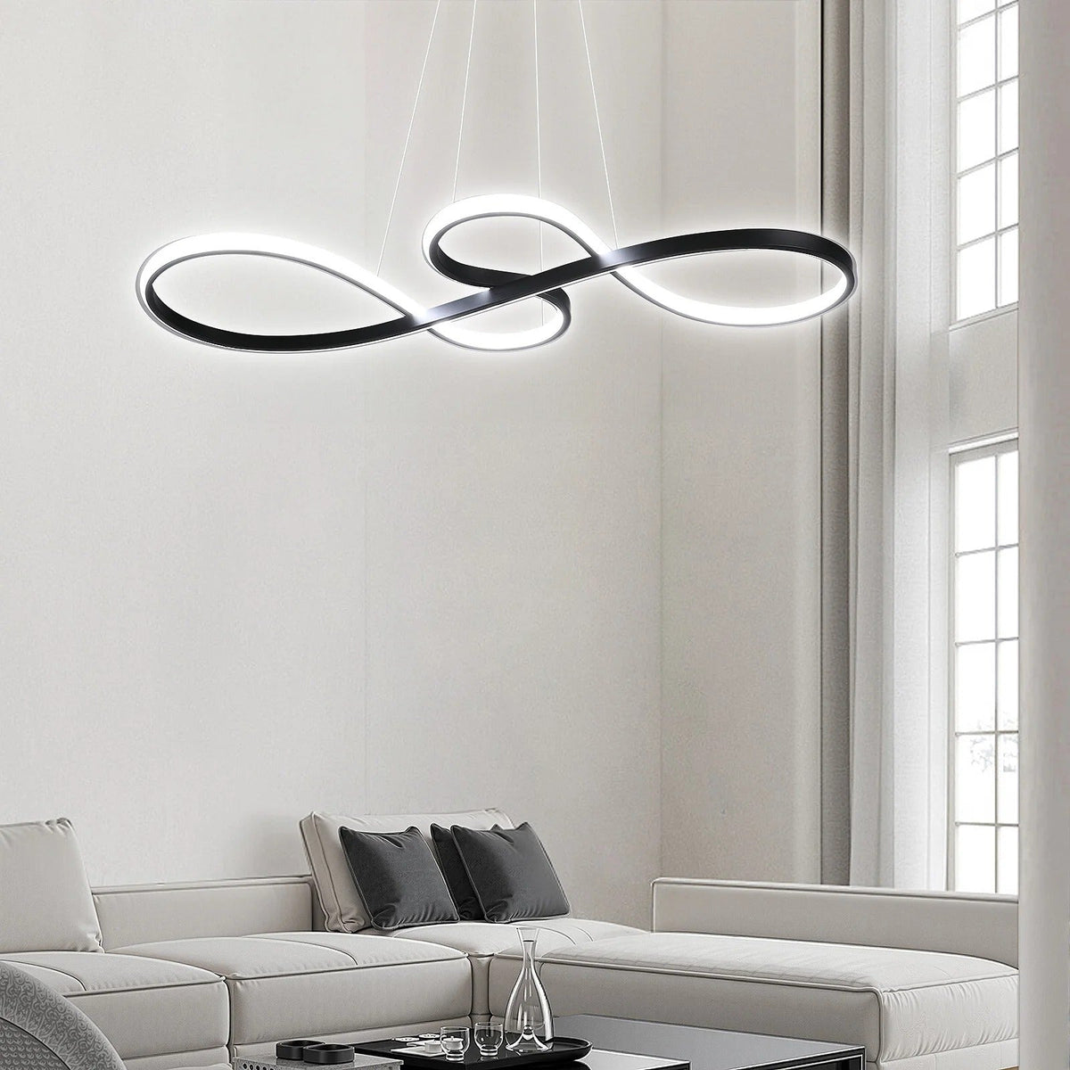 Suspensie LED Modernă cu Inele – Design Elegant și Futurist 