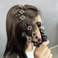 Crystal flower hair bar