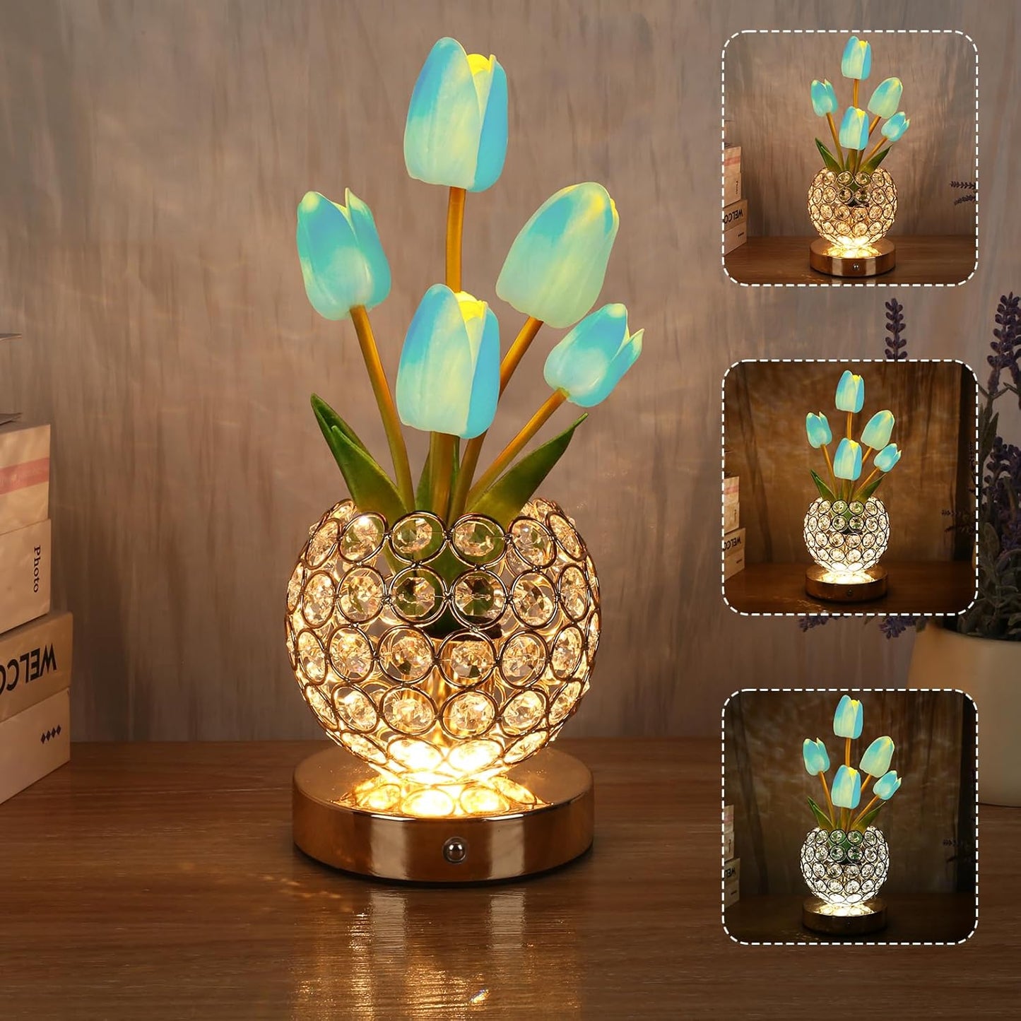 Lampada da Comodino Tattile – Splendore Cristallino Elegante 