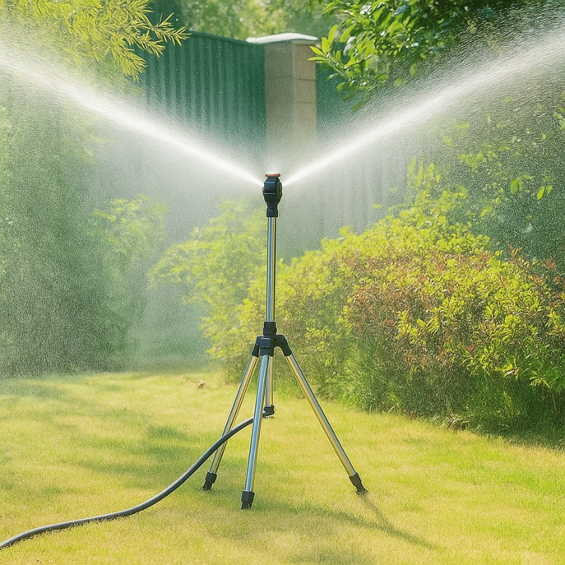 Sprinkler Rotativ 360° pe Trepied – Udat Reglabil și Uniform 
