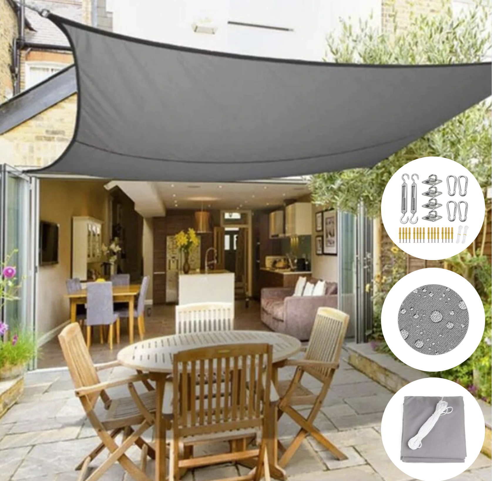 Toldo Impermeable – Protección Solar y Elegancia para Jardín 
