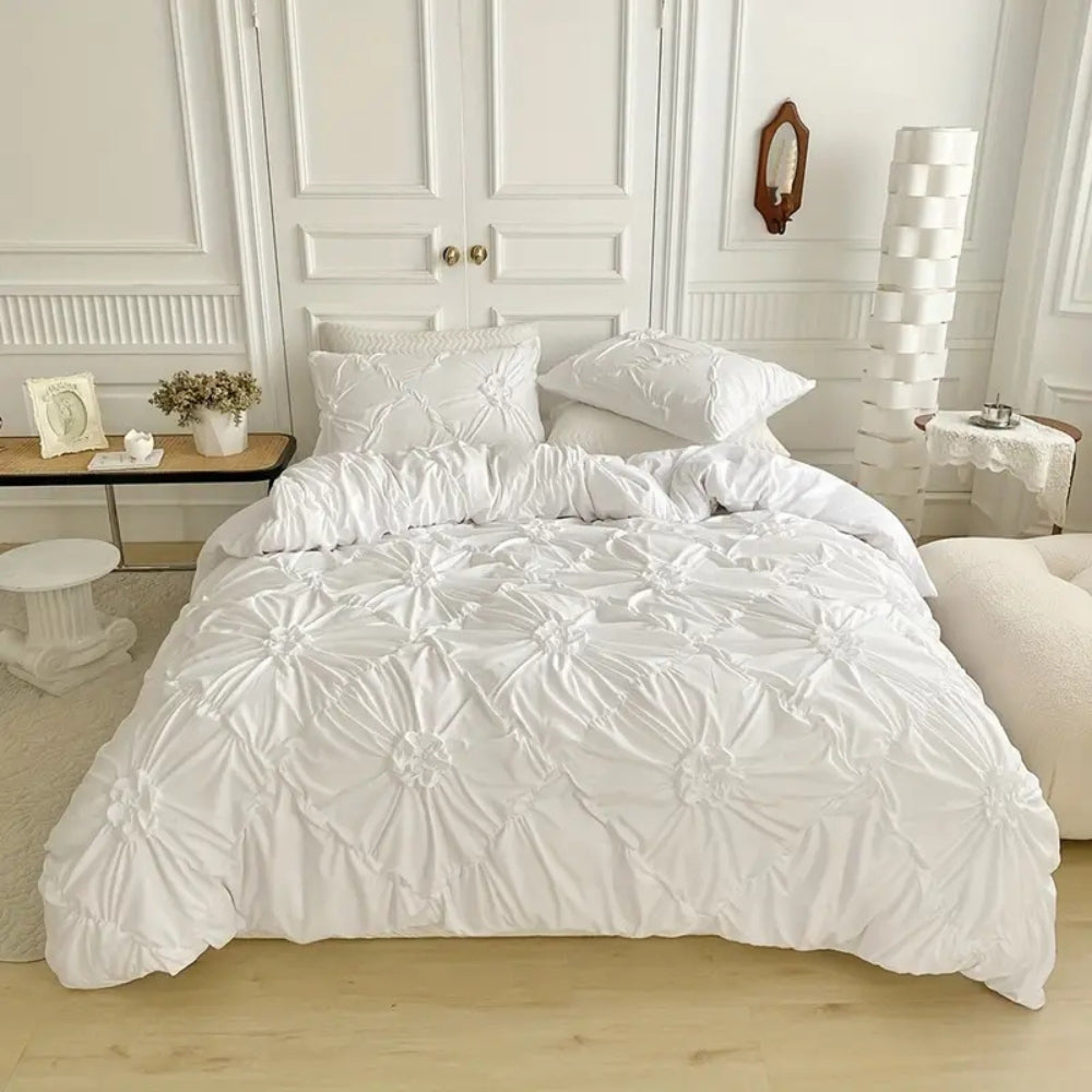Set di Biancheria da Letto Floreale con Dettagli a Volant 