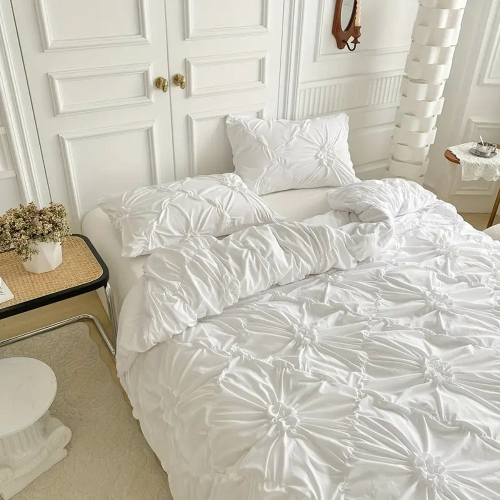 Set di Biancheria da Letto Floreale con Dettagli a Volant 