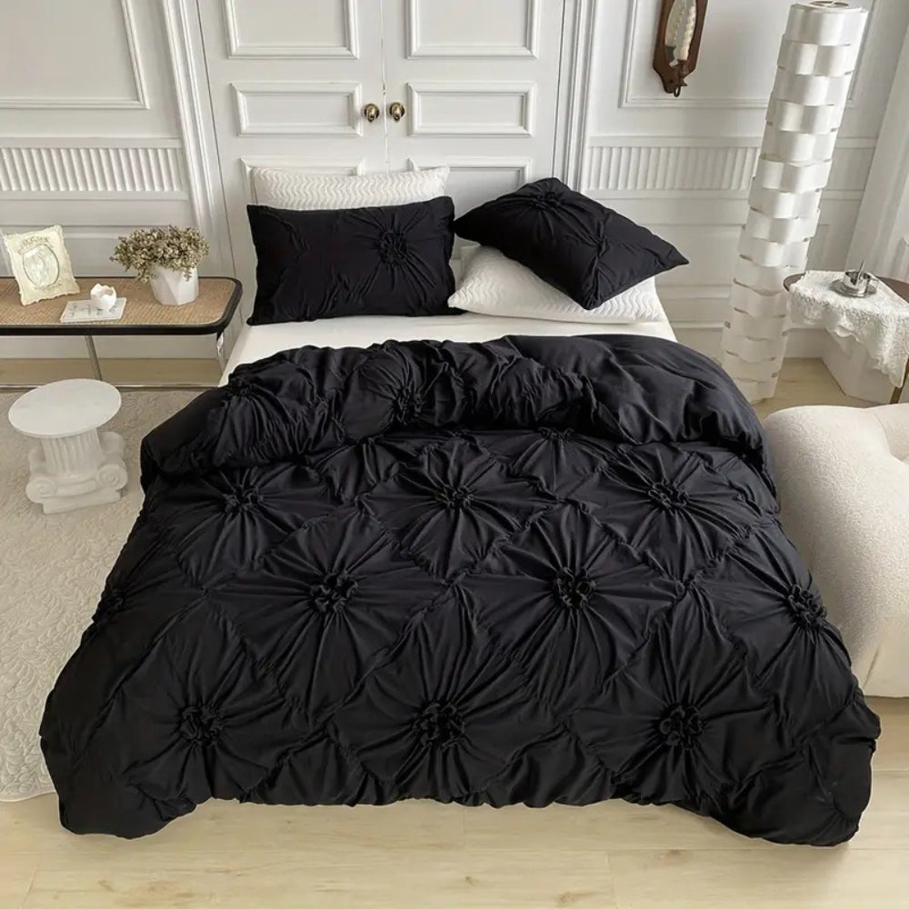 Set di Biancheria da Letto Floreale con Dettagli a Volant 